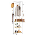 IBUYKE Industrial Coat Rack – Freestanding Hall Tree with 3 Shelves & 8 Hooks