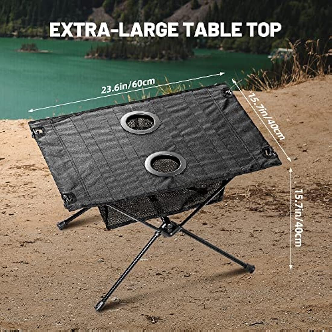 Zune Lotoo Portable Folding Camping Table – Lightweight Aluminum Picnic Table