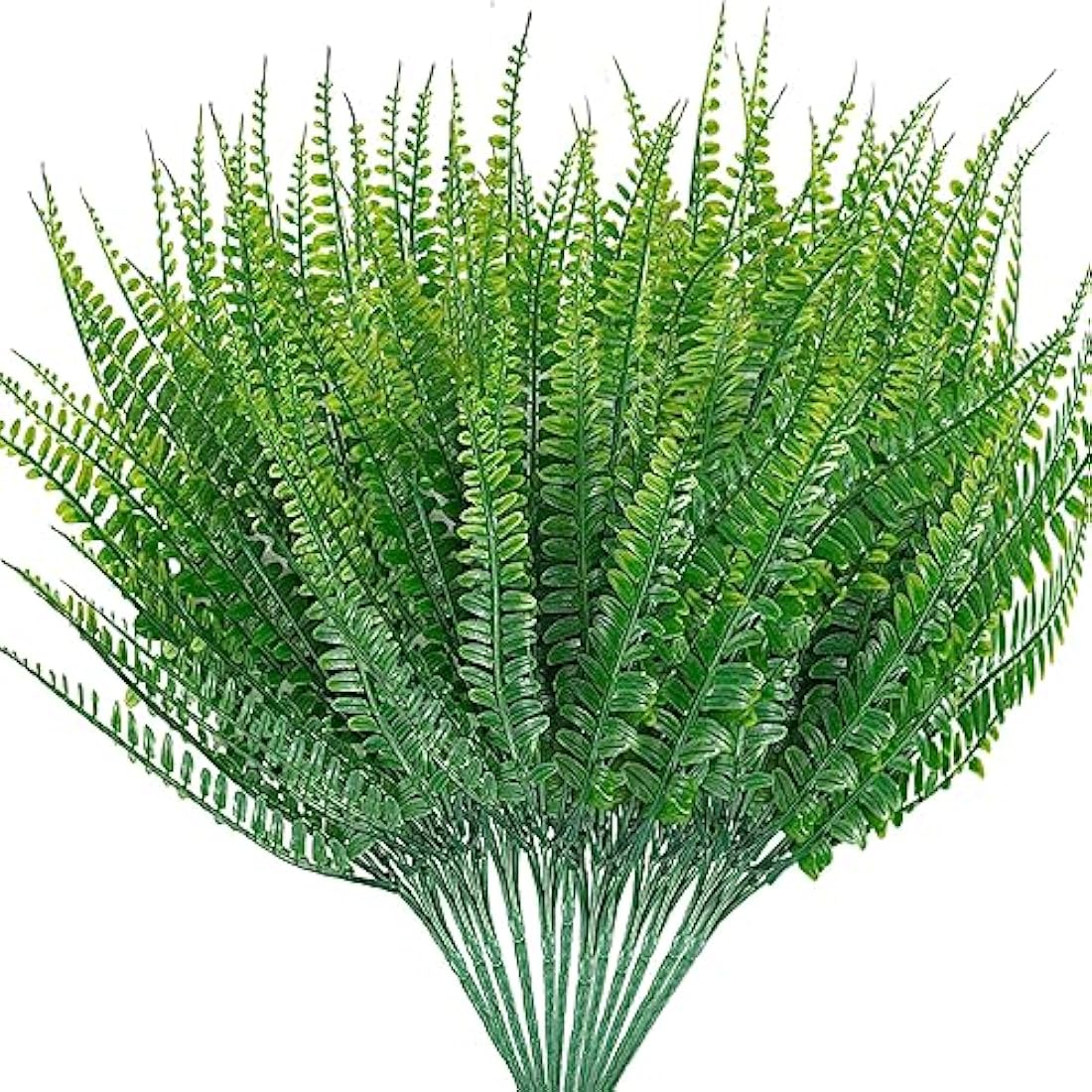 Jolof Store Artificial Boston Fern Plants - 12Pcs Faux Greenery Bushes