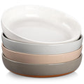 MALACASA Tara 48oz Ceramic Pasta Bowls - Set of 4 Large 9-Inch Bowls