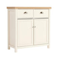 Jolof Store Avon Compact Sideboard – 2 Door 2 Drawer Oak & Cream