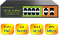 Jolof Store 8-Port Gigabit PoE+ Switch | 2 Uplink & 2 SFP | 120W