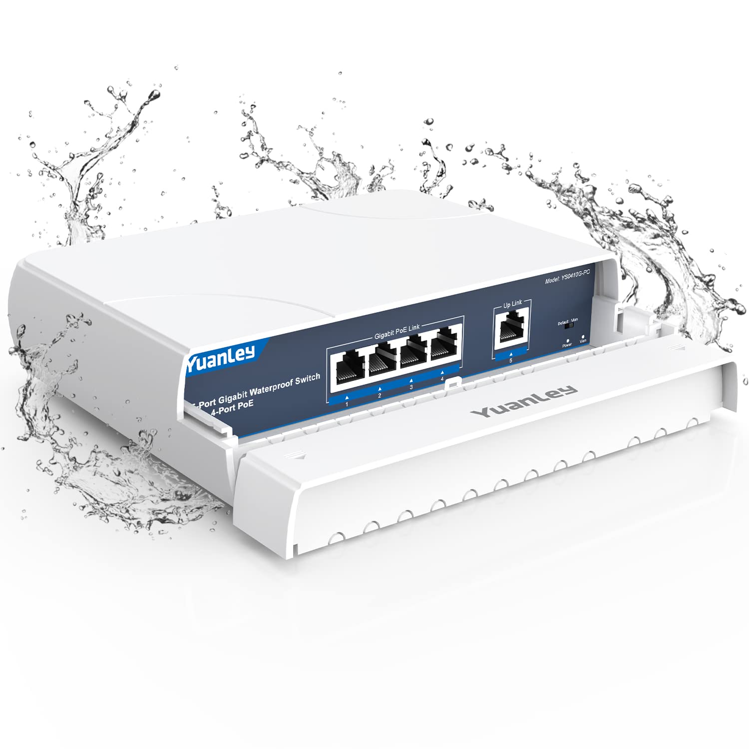 YuanLey 4-Port Gigabit PoE Switch – Waterproof Outdoor Unmanaged Network