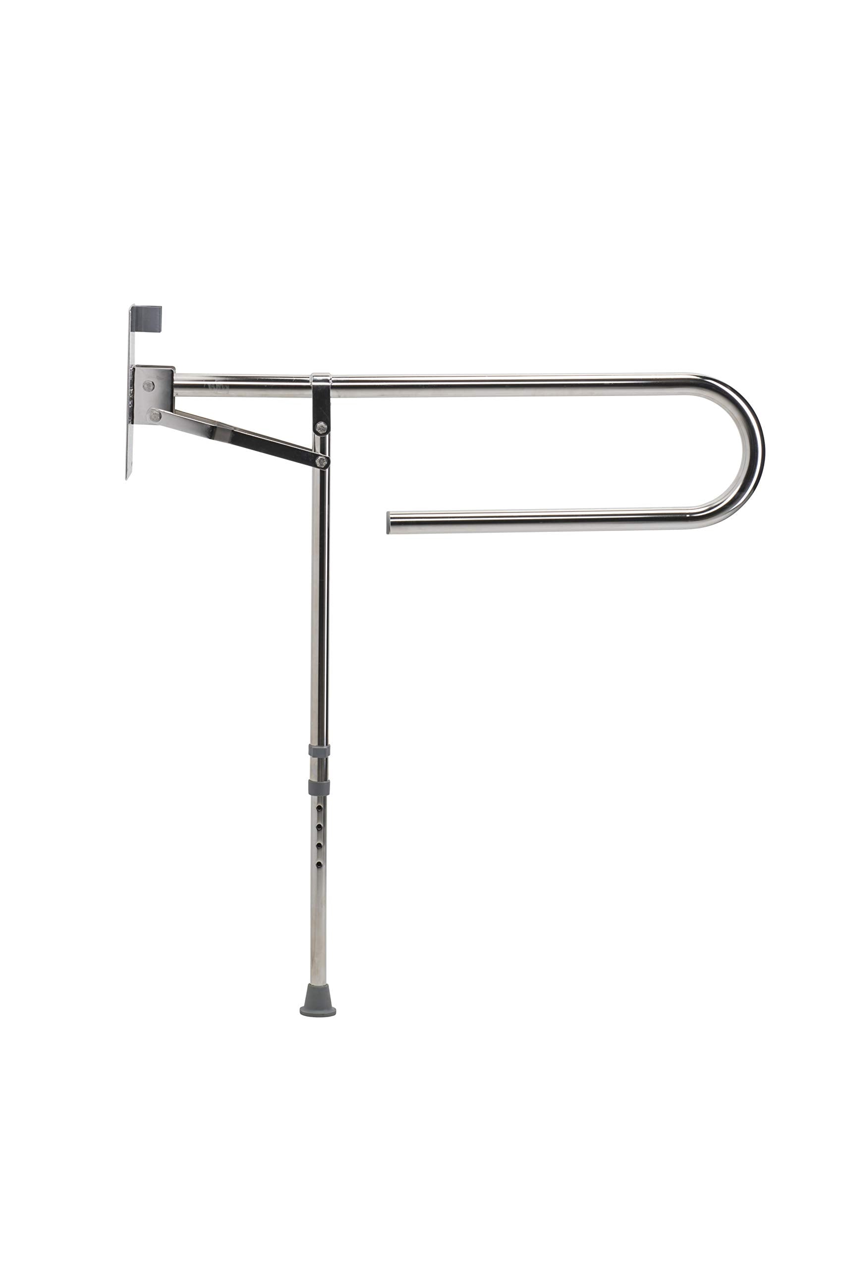 Croydex Stainless Steel Foldaway Hand Rail with Adjustable Leg - White