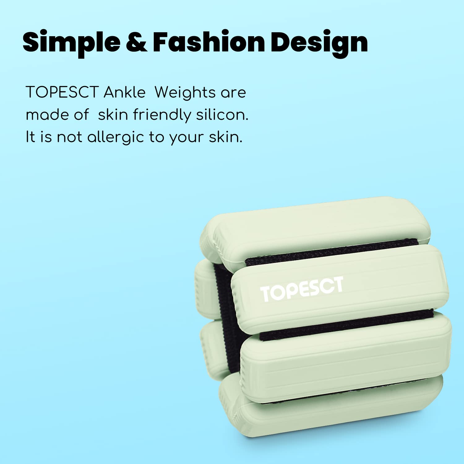 TOPESCT Adjustable Wrist & Ankle Weights – 2lb Set Silicone Weights