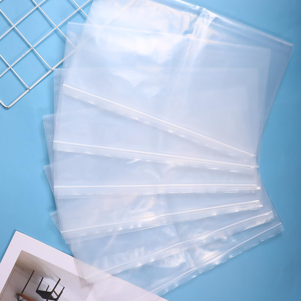 15PCS Large Ziplock Bags Clear Plastic Clothes Storage Bags, 40x50cm - image 5