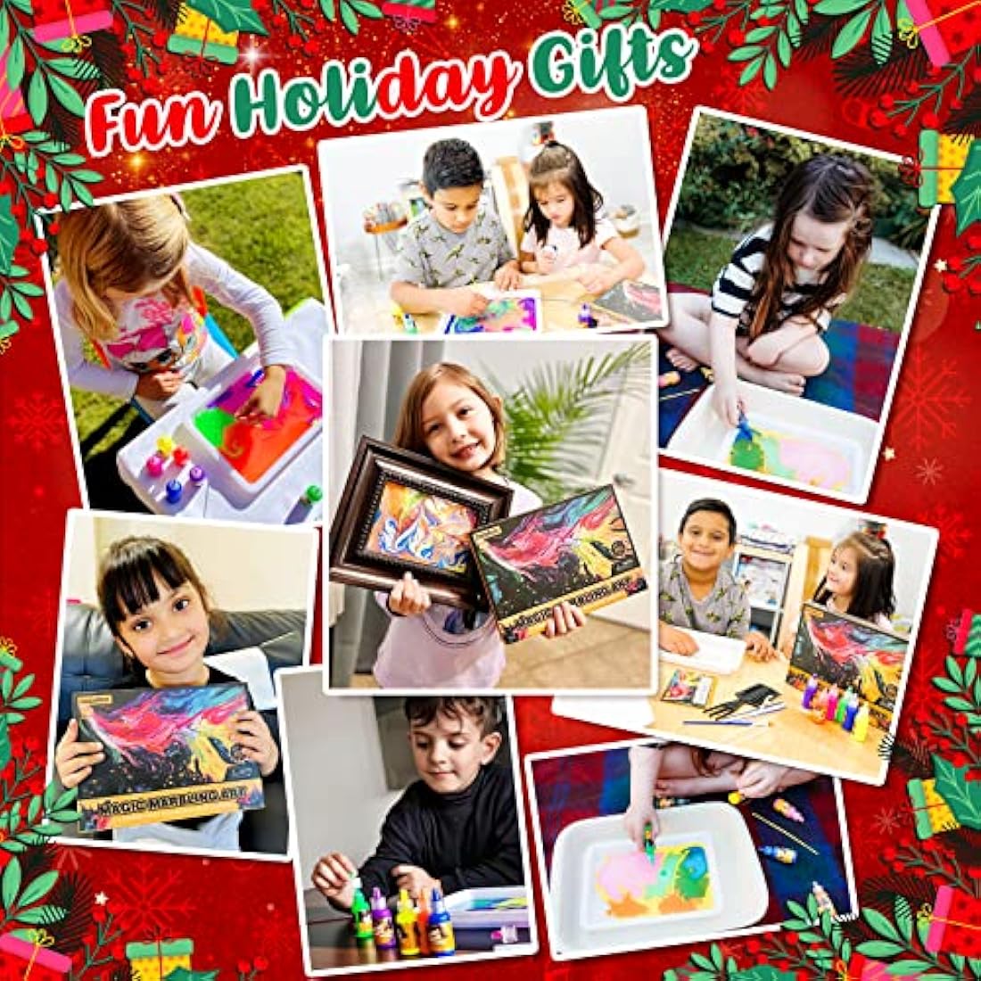 Water Marbling Paint Kit – 6 Color Arts and Crafts for Kids