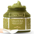 Veloura Green Tea Clay Face Mask - Pore Minimizing Kaolin & Niacinamide