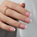 BTArtbox Short Square French Tip Press On Nails - Silken Gel Nail Kit