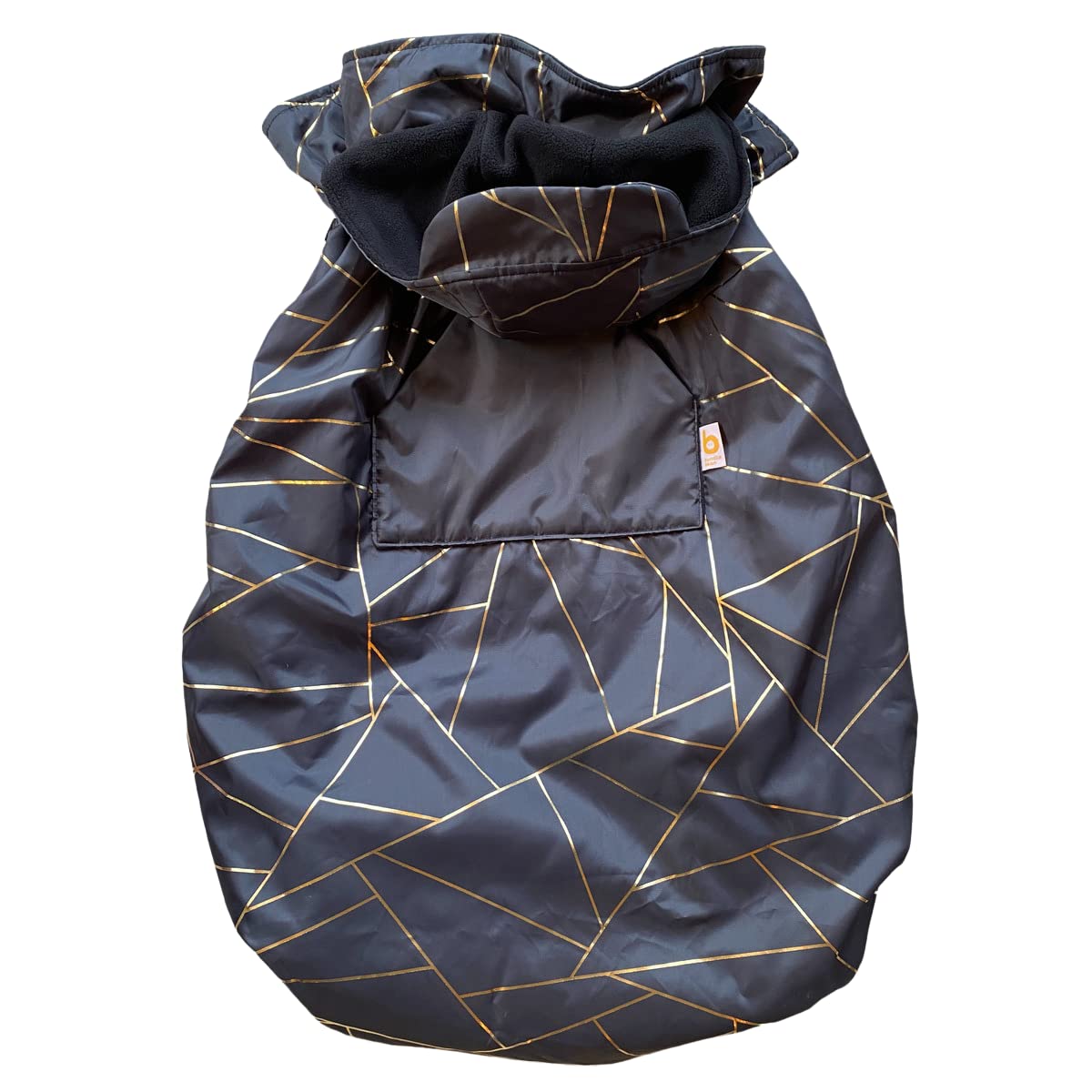 BundleBean Waterproof Baby Carrier Cover – Fleece Lined Gold Geometric