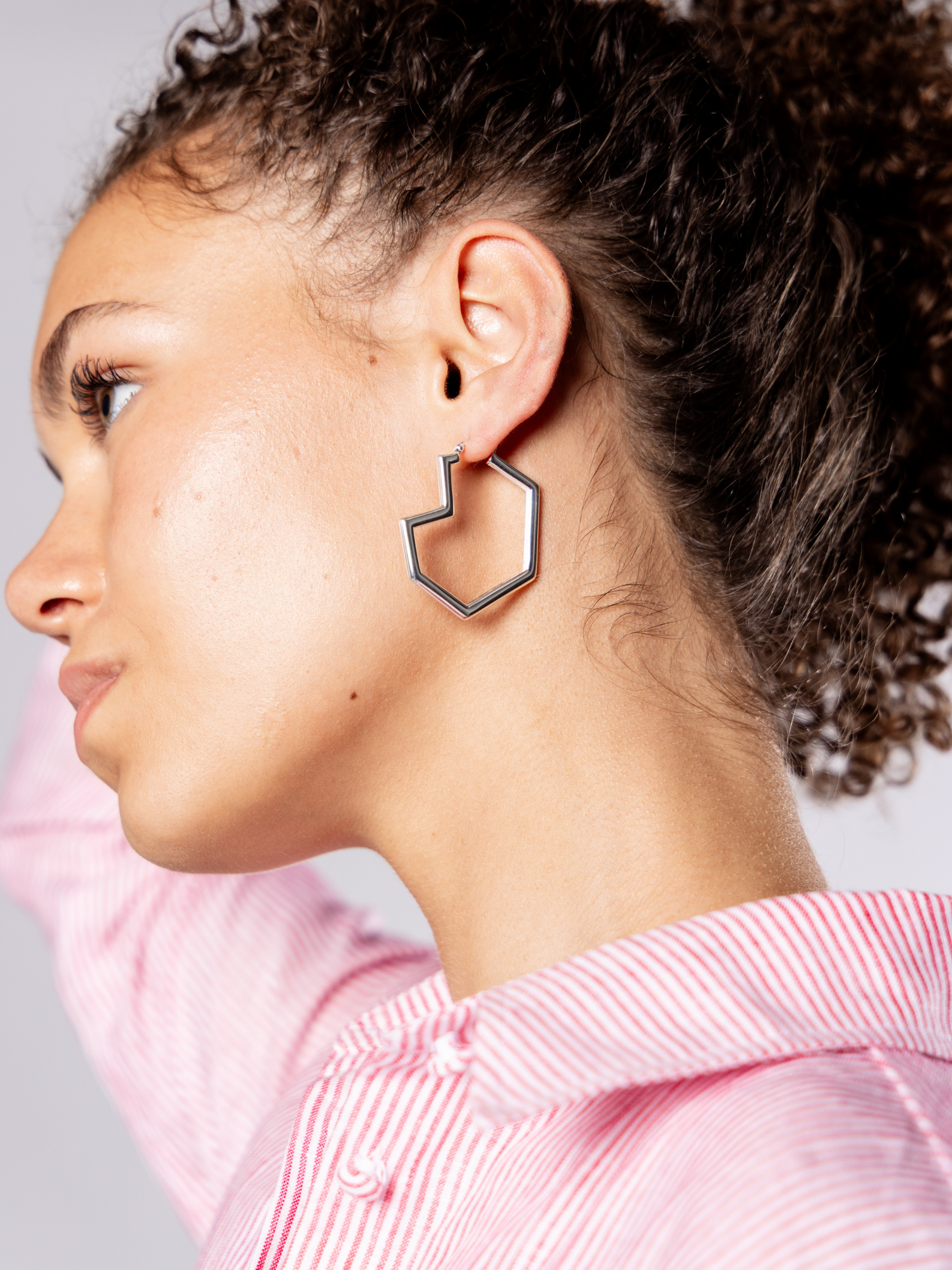 No More Nobody Daryl Large Heart Hoop Earrings – Recycled Sterling Silver