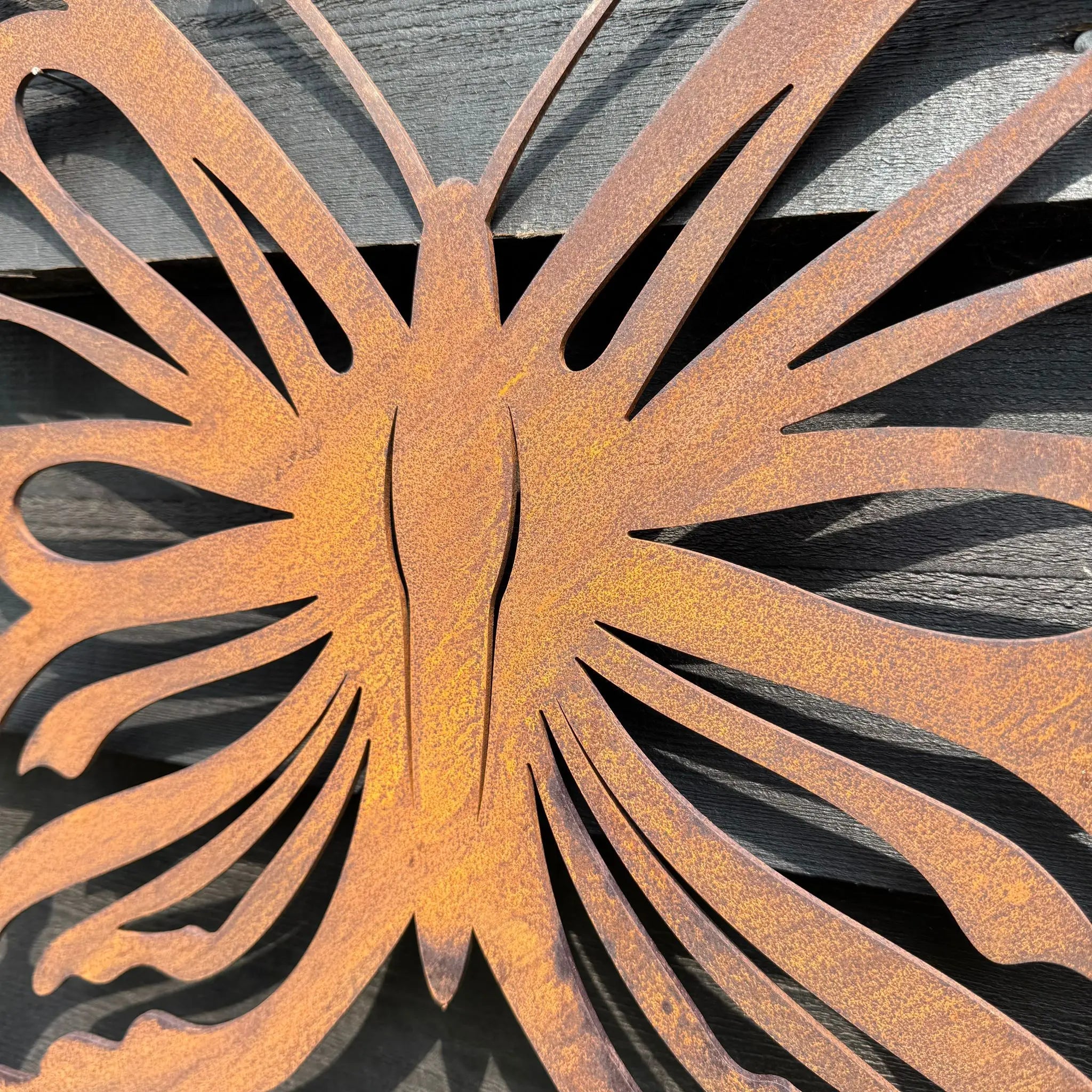 Large Rusty Metal Butterfly Wall Art – Rustic Steel Garden Ornament