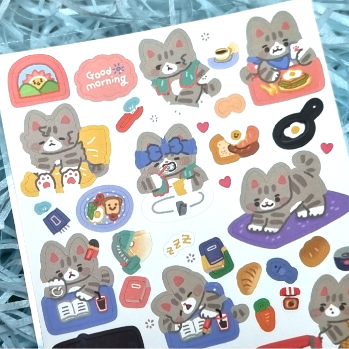 Bonito Cat Stickers by LuLuFun Studio – Cute Decorative Planner Decals
