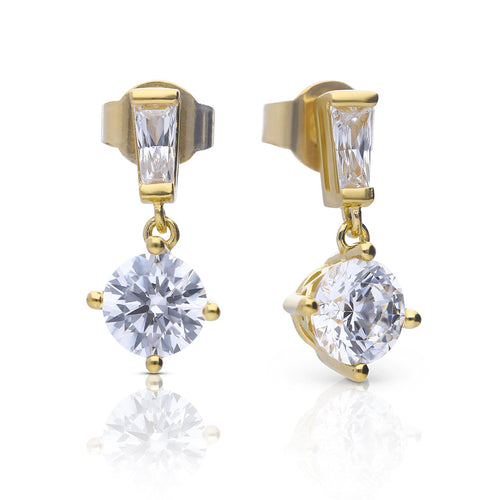 Diamonfire Zirconia Drop Stud Earrings by Gecko Jewellery Retail
