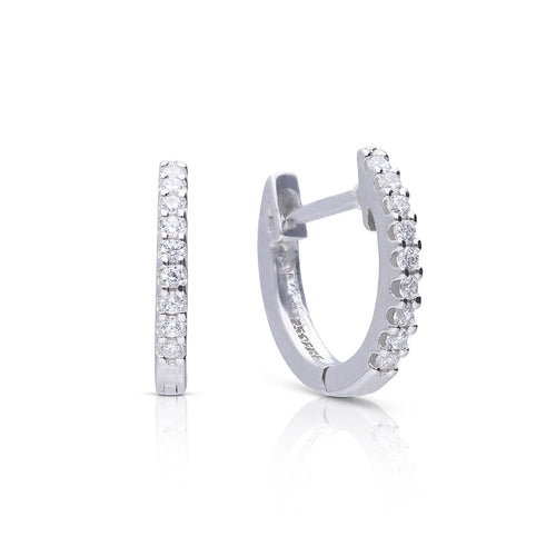 Diamonfire Pave Set Hoop Earrings by Gecko Jewellery – Silver Finish