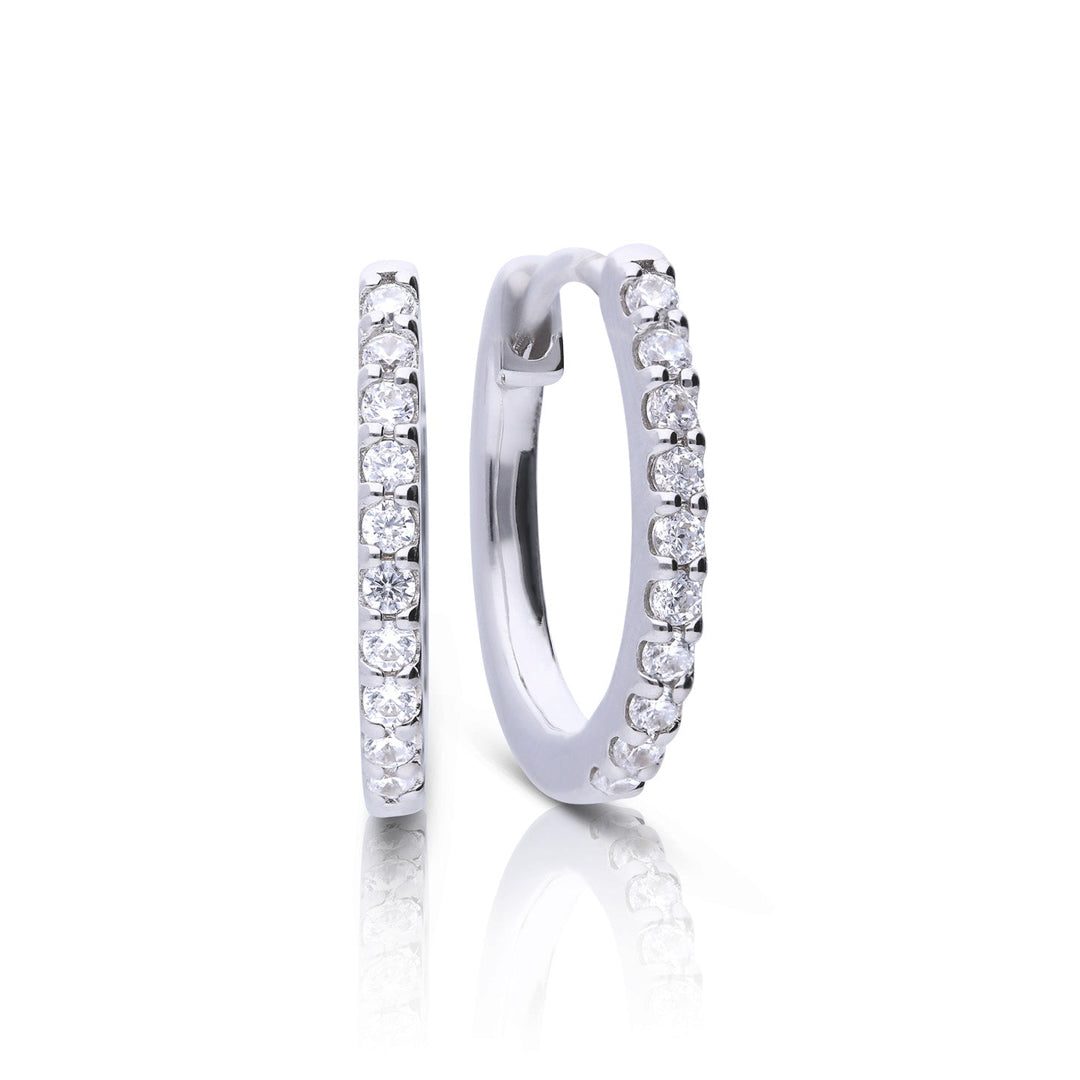 Gecko Jewellery Sterling Silver Zirconia Hoop Earrings | 0.30ct