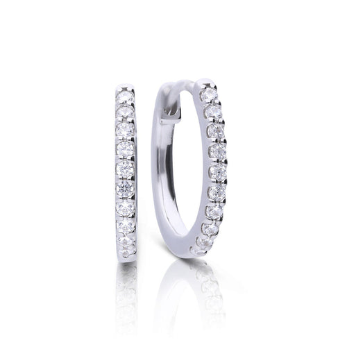 Gecko Jewellery Sterling Silver Zirconia Hoop Earrings | 0.30ct