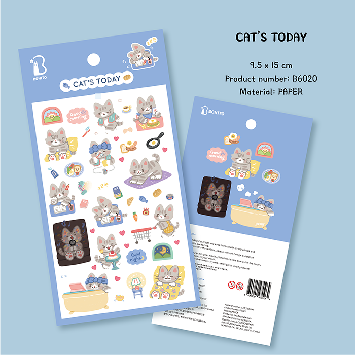 Bonito Cat Stickers by LuLuFun Studio – Cute Decorative Planner Decals