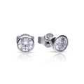 Gecko Jewellery Bezel Set Solitaire Stud Earrings with Diamonfire Zirconia