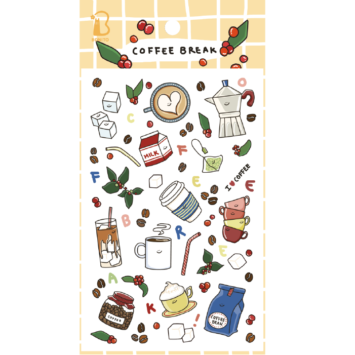 LuLuFun Studio Bonito Coffee Break Decorative Journaling Stickers