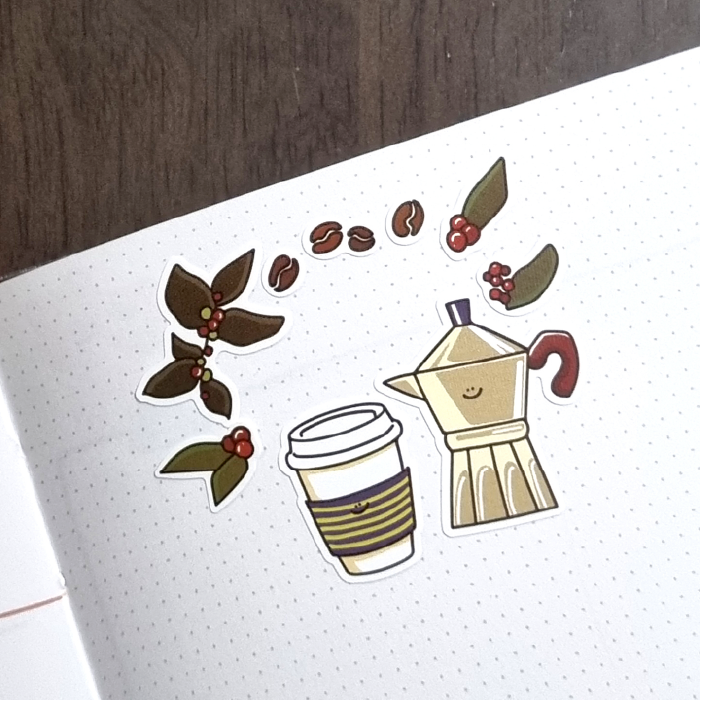 LuLuFun Studio Bonito Coffee Break Decorative Journaling Stickers