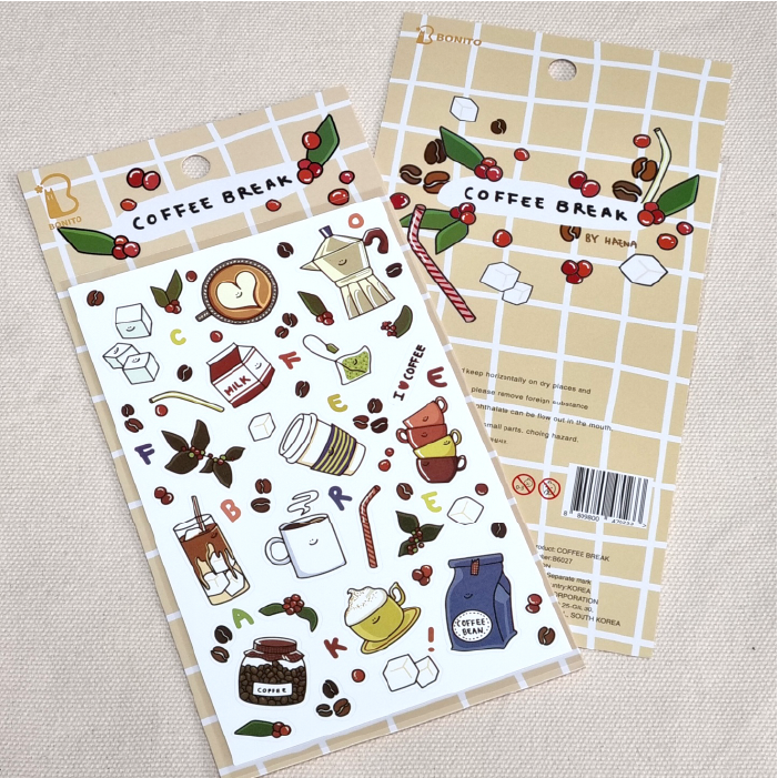 LuLuFun Studio Bonito Coffee Break Decorative Journaling Stickers
