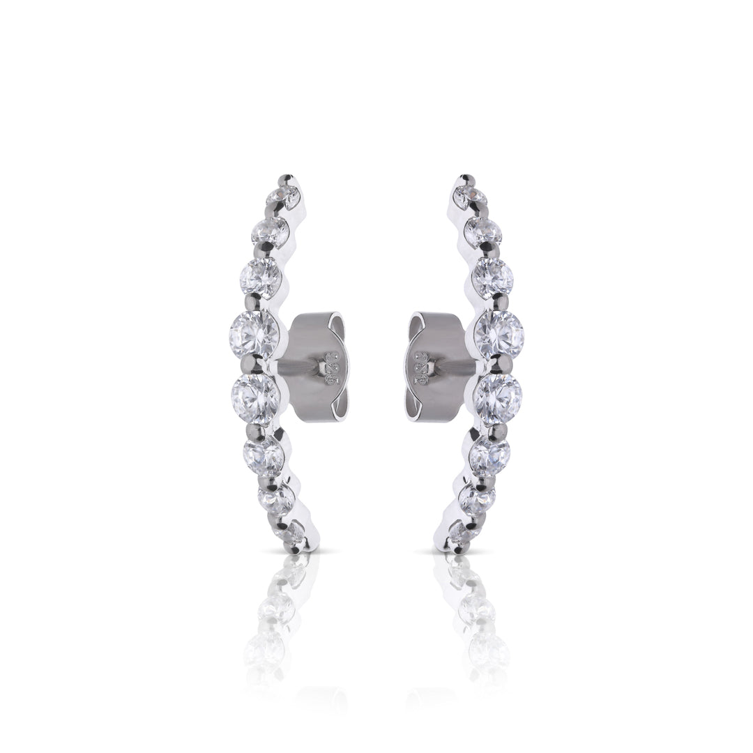 Diamonfire Pave Bar Earrings by Gecko Jewellery – Sterling Silver