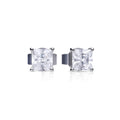 Gecko Jewellery Princess Cut 1.2ct Zirconia Stud Earrings – 4.5mm