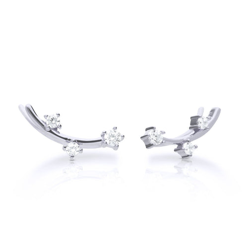 Diamonfire Bar Crawler Earrings by Gecko Jewellery Retail - Silver