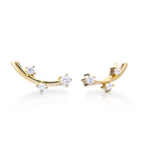 Diamonfire Bar Crawler Earrings by Gecko Jewellery Retail - Silver