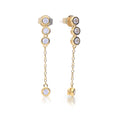 Gecko Jewellery Sterling Silver Drop Chain Earrings with Zirconia