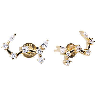 Gecko Jewellery Zodiac Constellation Stud Earrings | Gold Plated Silver