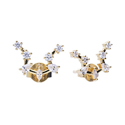 Gecko Jewellery Zodiac Constellation Stud Earrings | Gold Plated Silver