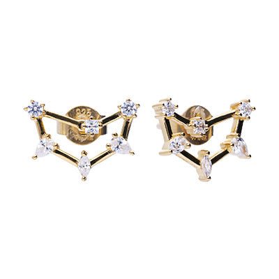 Gecko Jewellery Zodiac Constellation Stud Earrings | Gold Plated Silver
