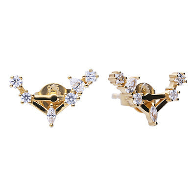 Gecko Jewellery Zodiac Constellation Stud Earrings | Gold Plated Silver