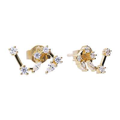 Gecko Jewellery Zodiac Constellation Stud Earrings | Gold Plated Silver