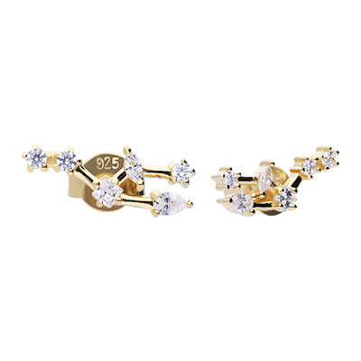 Gecko Jewellery Zodiac Constellation Stud Earrings | Gold Plated Silver