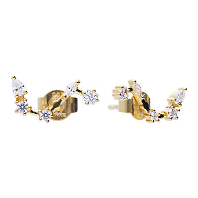 Gecko Jewellery Zodiac Constellation Stud Earrings | Gold Plated Silver