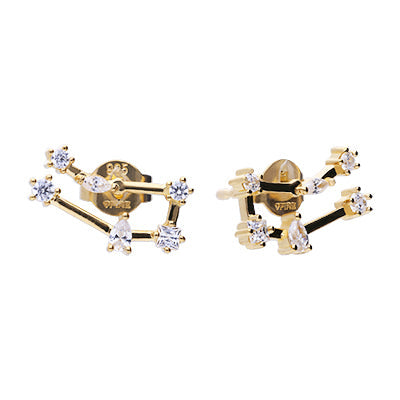 Gecko Jewellery Zodiac Constellation Stud Earrings | Gold Plated Silver