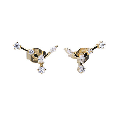 Gecko Jewellery Zodiac Constellation Stud Earrings | Gold Plated Silver