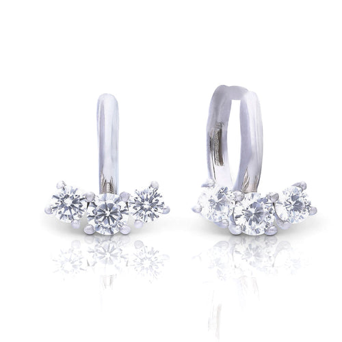 Diamonfire Trilogy Zirconia Hoop Earrings by Gecko Jewellery Retail