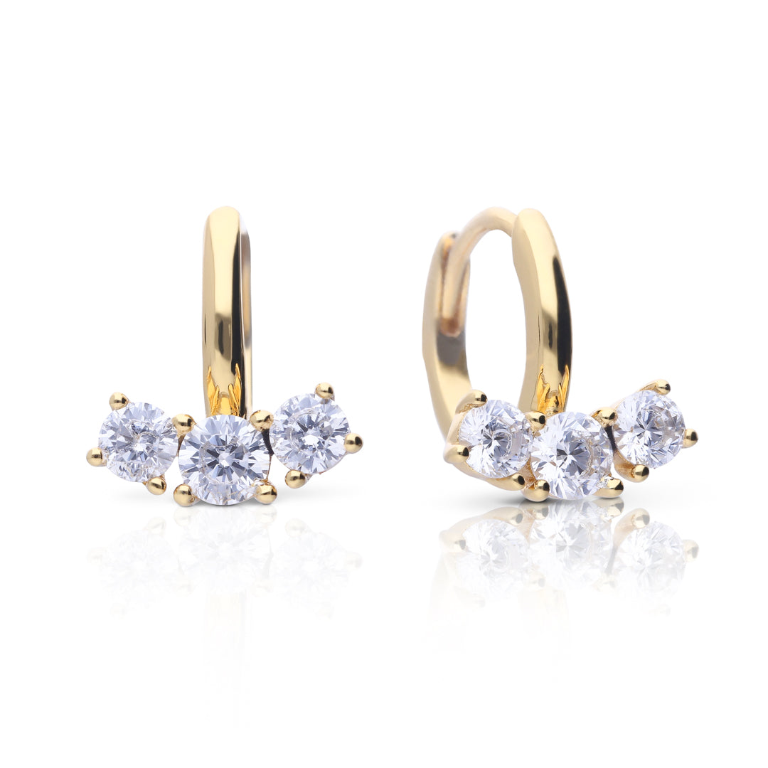 Diamonfire Trilogy Zirconia Hoop Earrings by Gecko Jewellery Retail