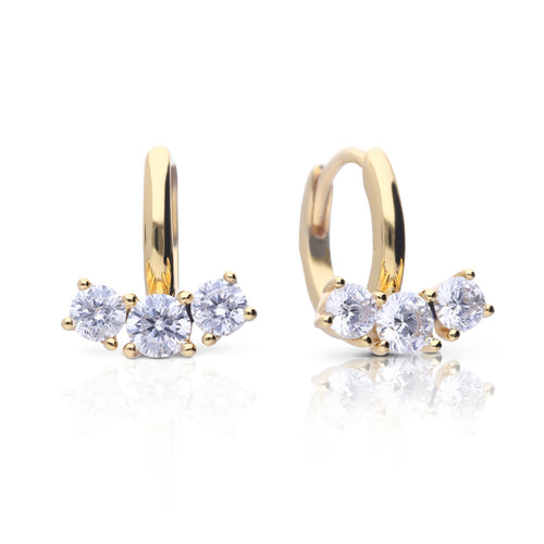 Diamonfire Trilogy Zirconia Hoop Earrings by Gecko Jewellery Retail