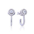 Gecko Jewellery Sterling Silver Pave Half Hoop Stud Earrings | 0.7ct