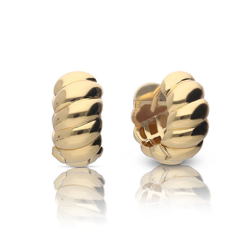Diamonfire Plain Ridged Hoop Earrings by Gecko Jewellery Retail