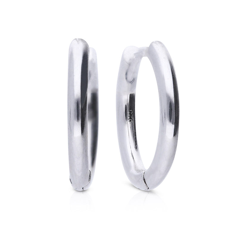 Diamonfire Plain Hoop Earrings by Gecko Jewellery Retail - Silver