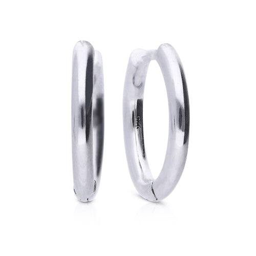 Diamonfire Plain Hoop Earrings by Gecko Jewellery Retail - Silver