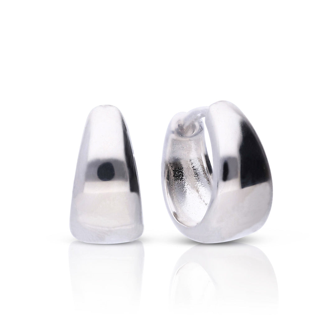 Diamonfire Plain Tapered Hoop Earrings by Gecko Jewellery Retail