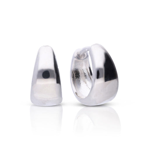 Diamonfire Plain Tapered Hoop Earrings by Gecko Jewellery Retail