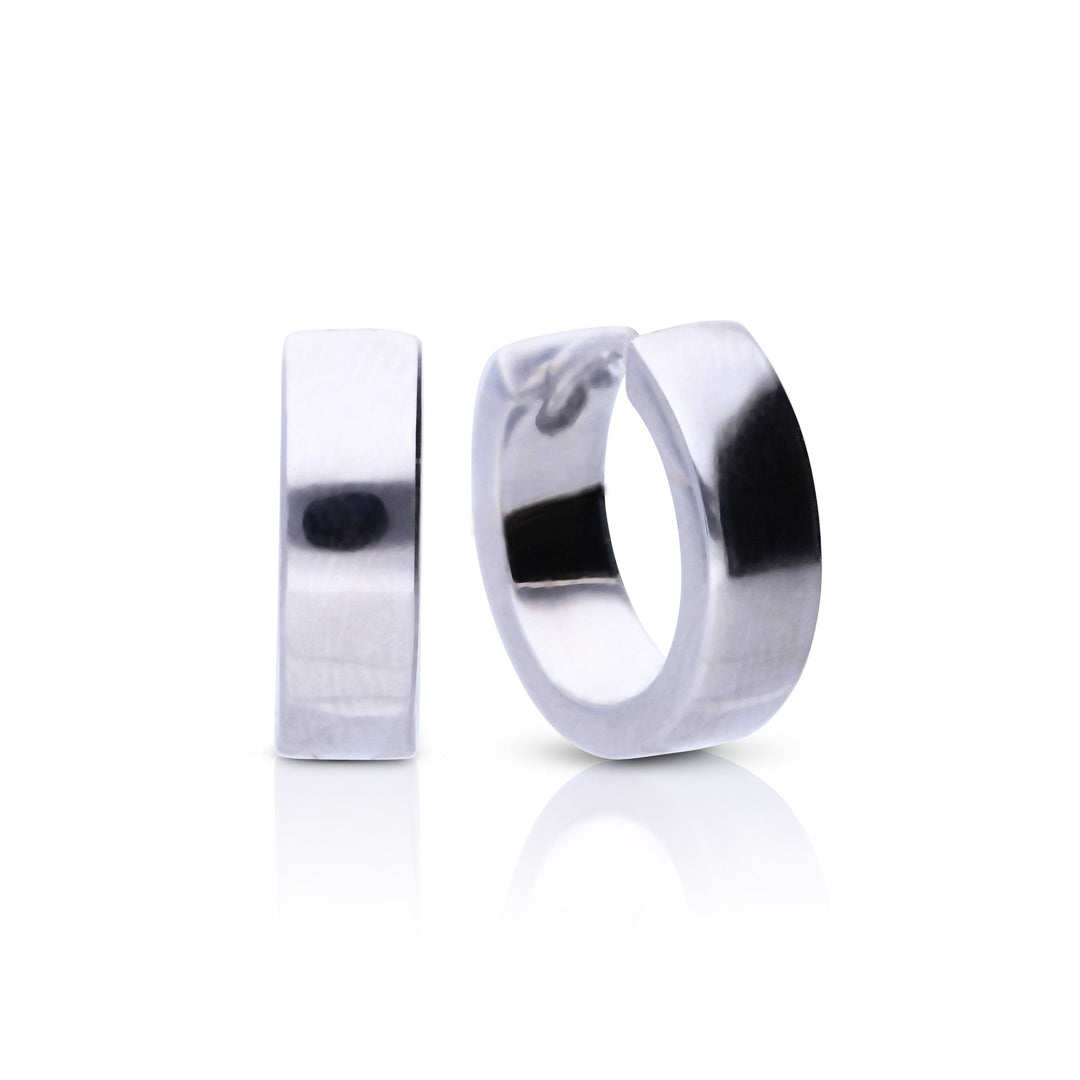 Diamonfire Plain Square Edge Hoop Earrings by Gecko Jewellery Retail